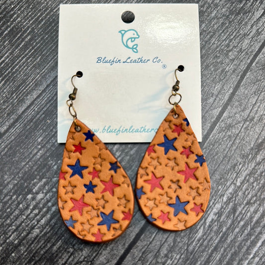 Patriotic Leather Earrings