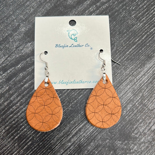 Medium Teardrop Geometric Pattern Earrings