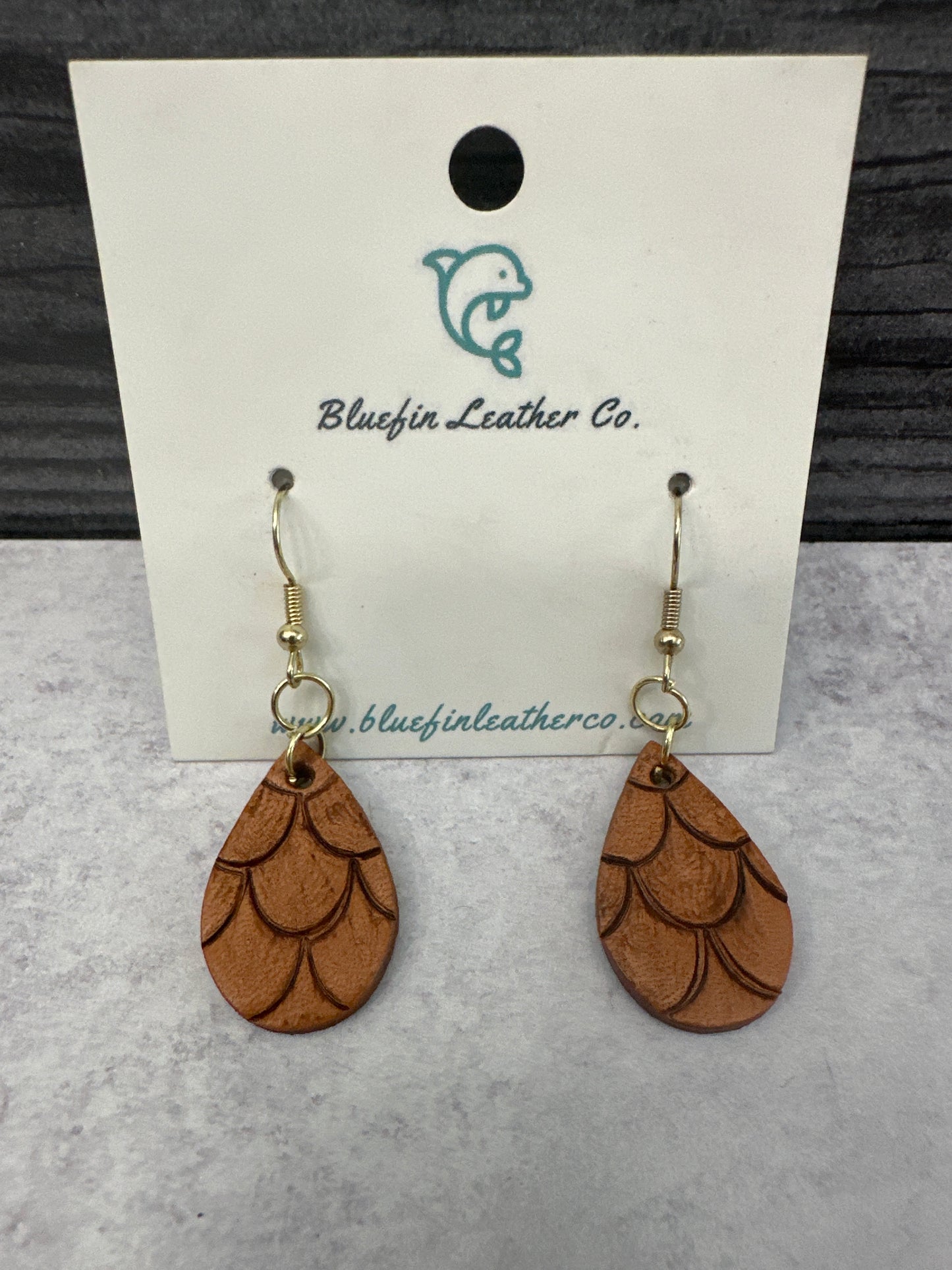 Small Tooled Leather Earrings