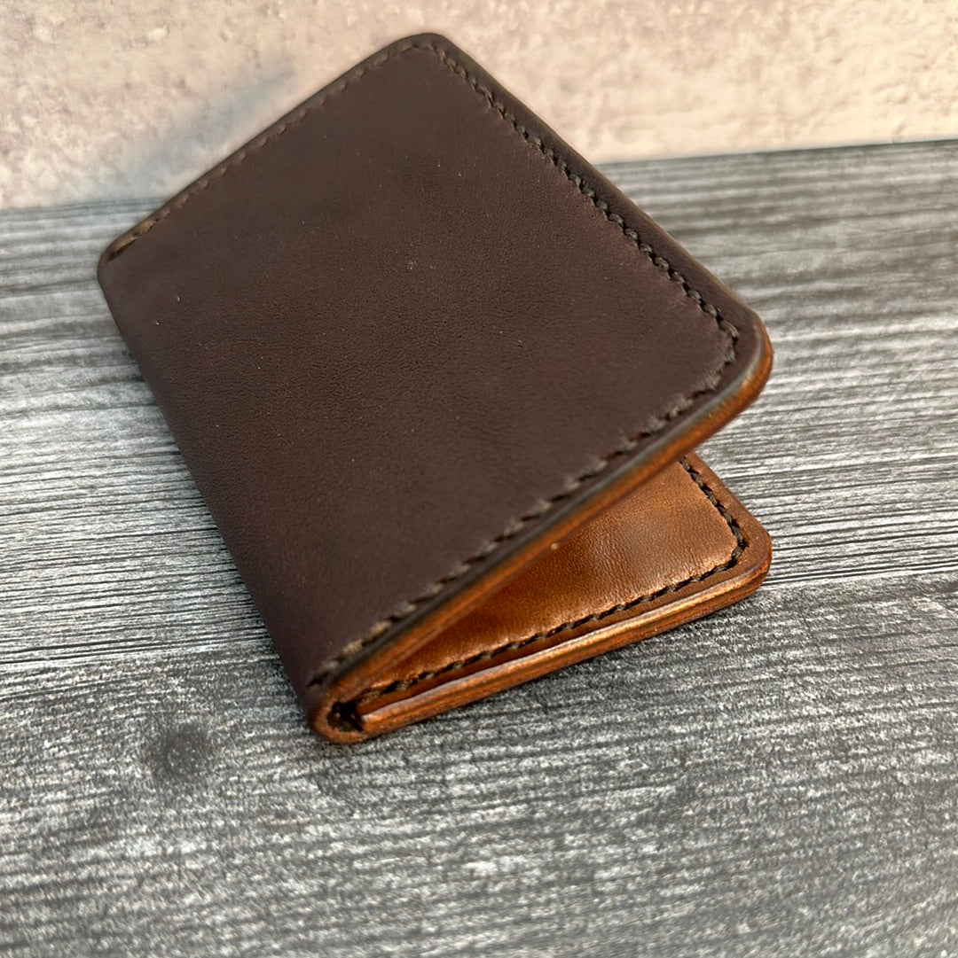 Brown Two-Tone Vertical Slim Wallet