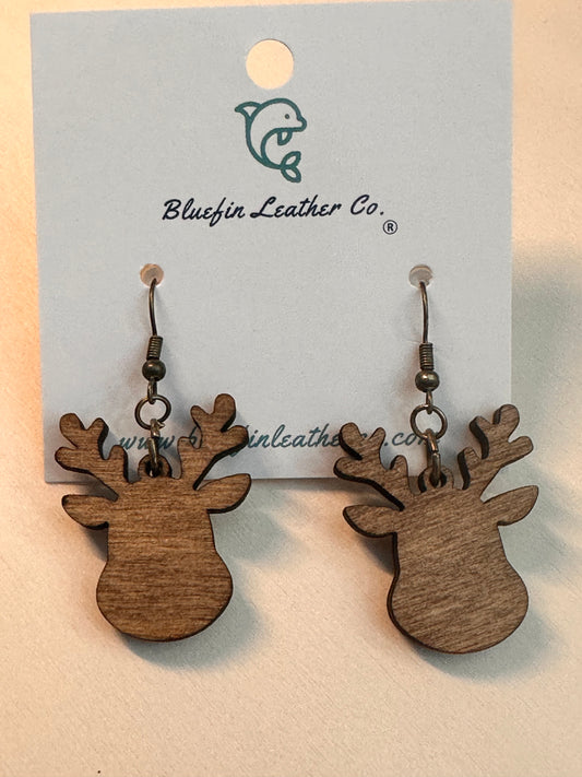 Reindeer Earrings-Wood