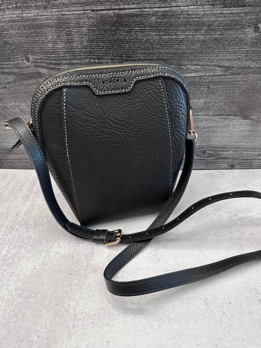 Leather Crossbody-Black/Brass