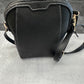 Leather Crossbody-Black/Brass