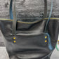 Leather Zipper Tote-Black