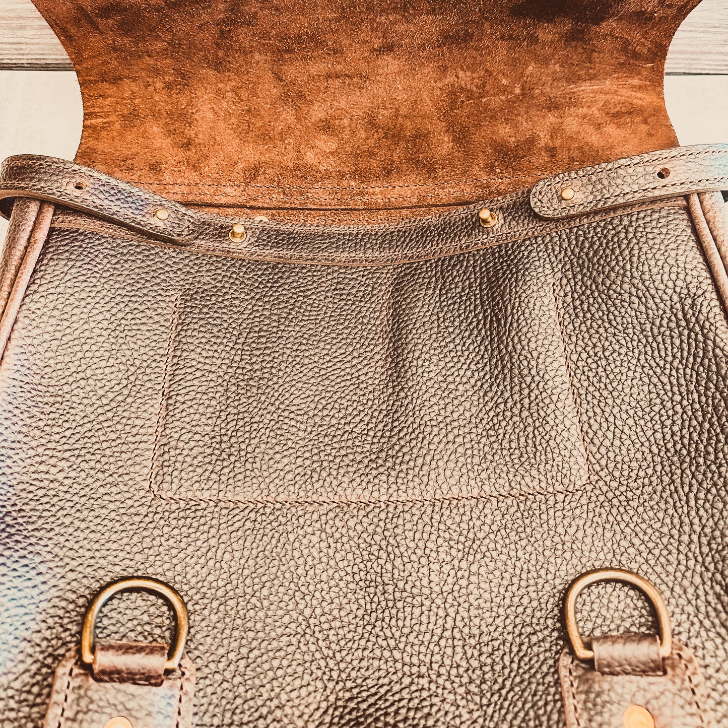 Leather Messenger Bag-Medium Size