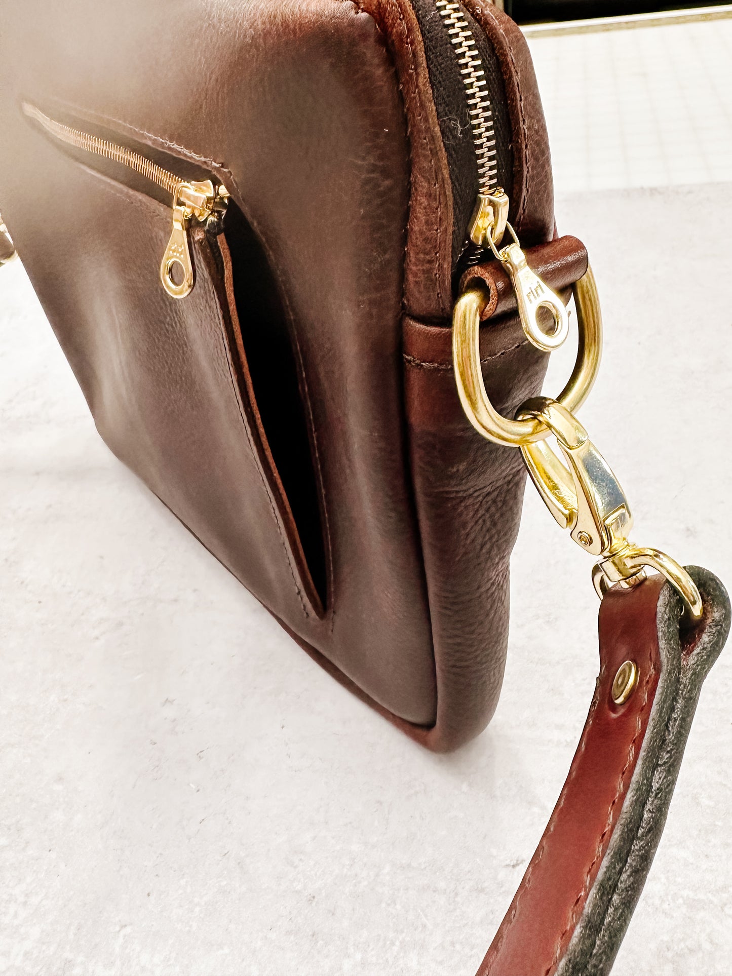 Brown Leather Crossbody Purse