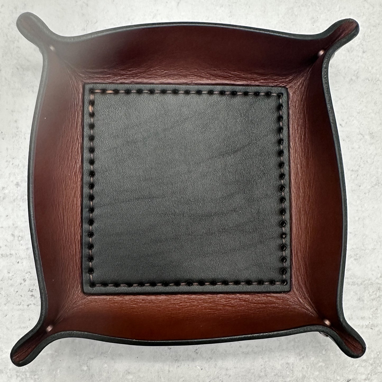 Brown/Black Leather Valet Tray