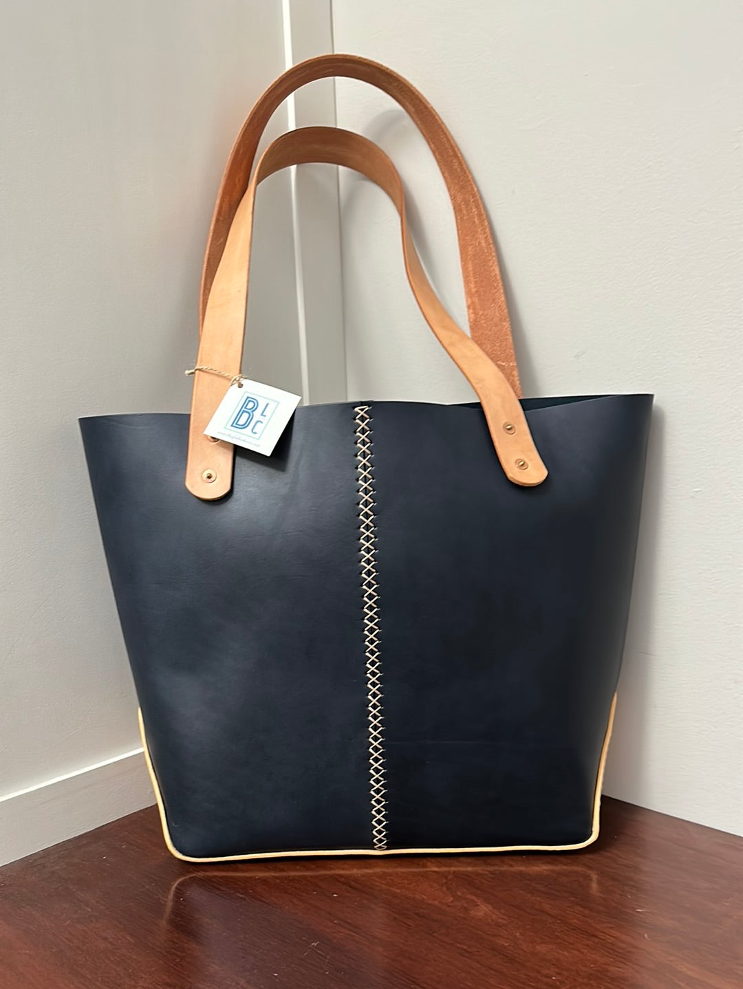 Deluxe Tote-Navy & Natural