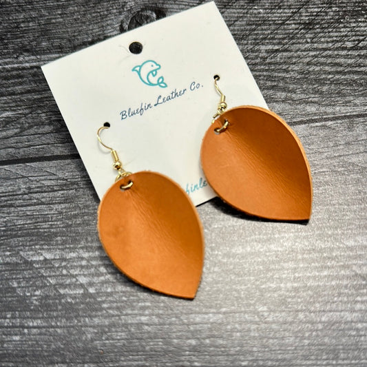 Leather Earrings-Leaf Shaped