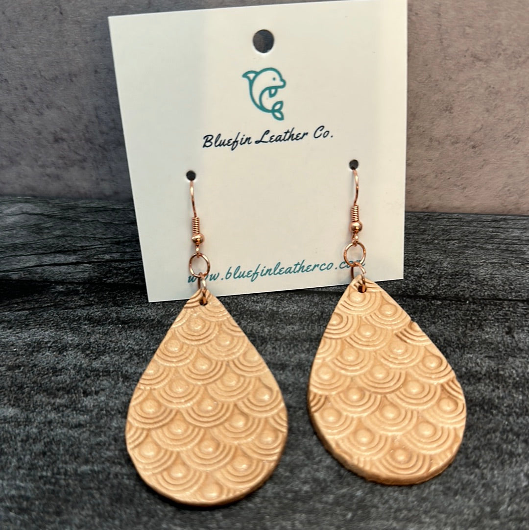 Medium Tooled Leather Earrings