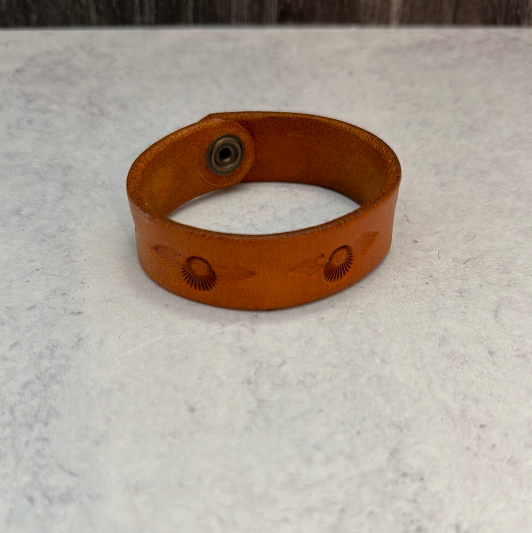 Golden Brown Leather Bracelet