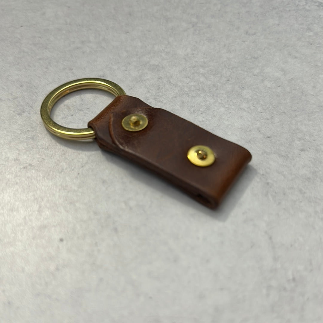 Simple Brown Keychain/Brass