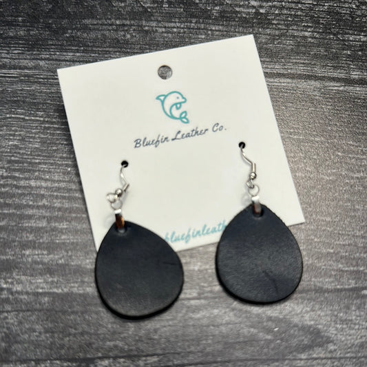 Navy Medium Teardrop Earrings