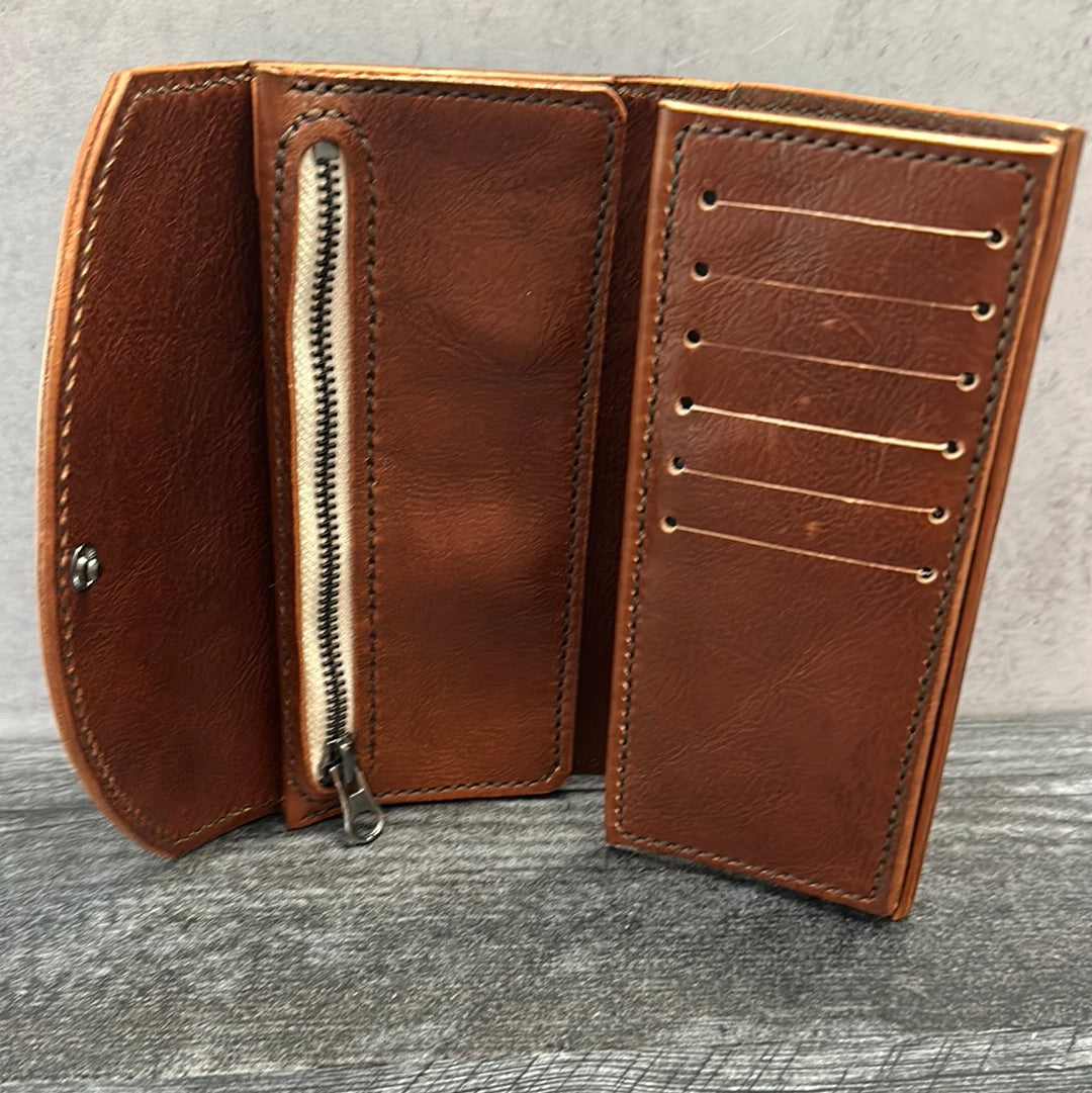 Brown Leather Clutch Wallet