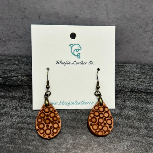 Small Tooled Leather Earrings