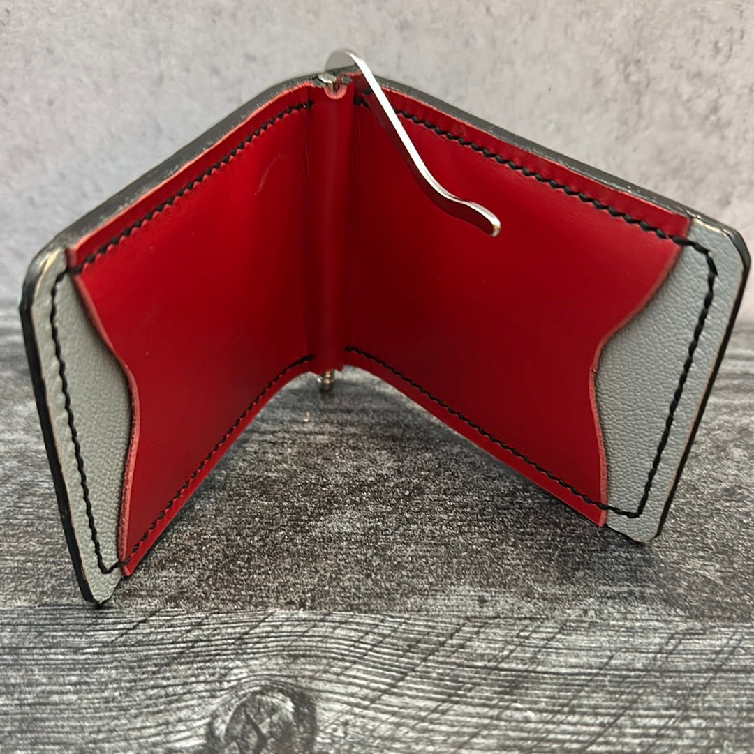 Money Clip Wallet-Red/Gray