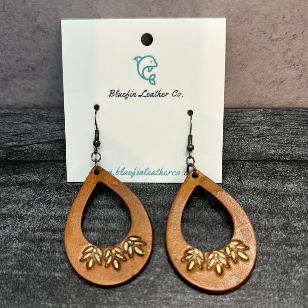 Medium Tooled Leather Earrings