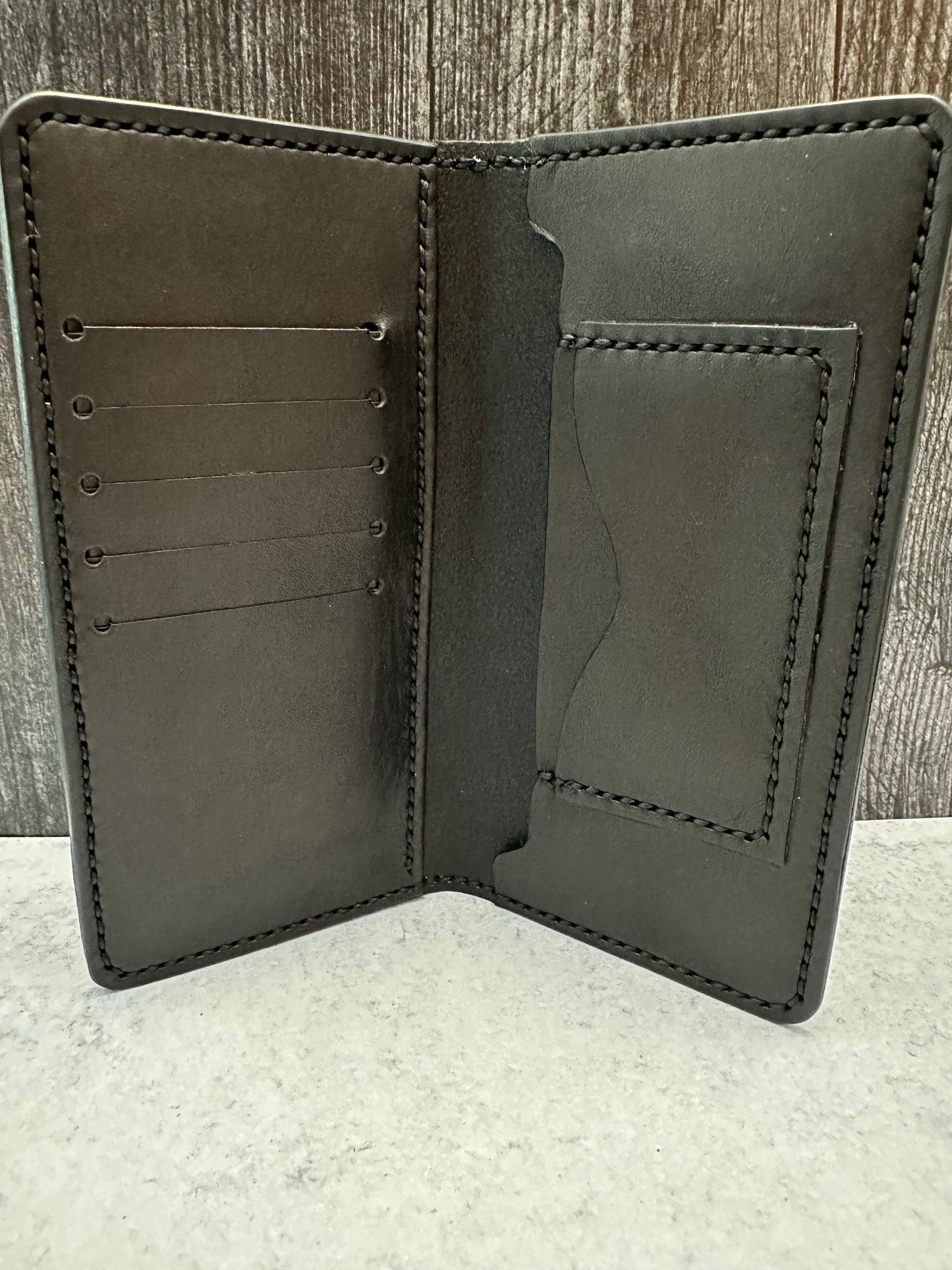 Long Black Slim Wallet/No snaps