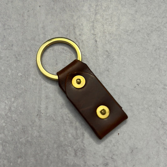 Simple Brown Keychain/Brass