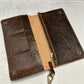 Brown Leather Wristlet with Zipper/Card Slots