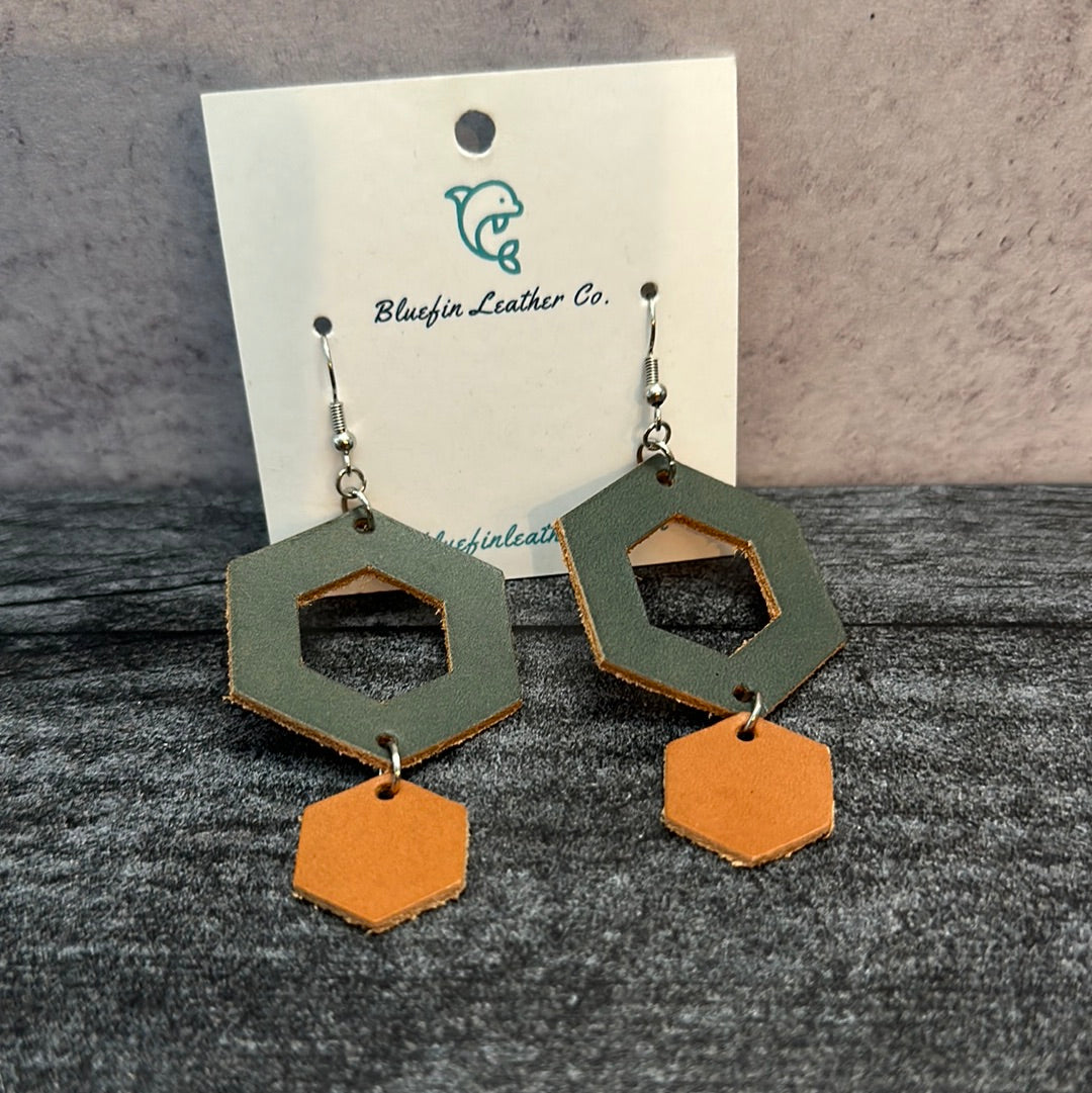 Hexagon Earring two-tone