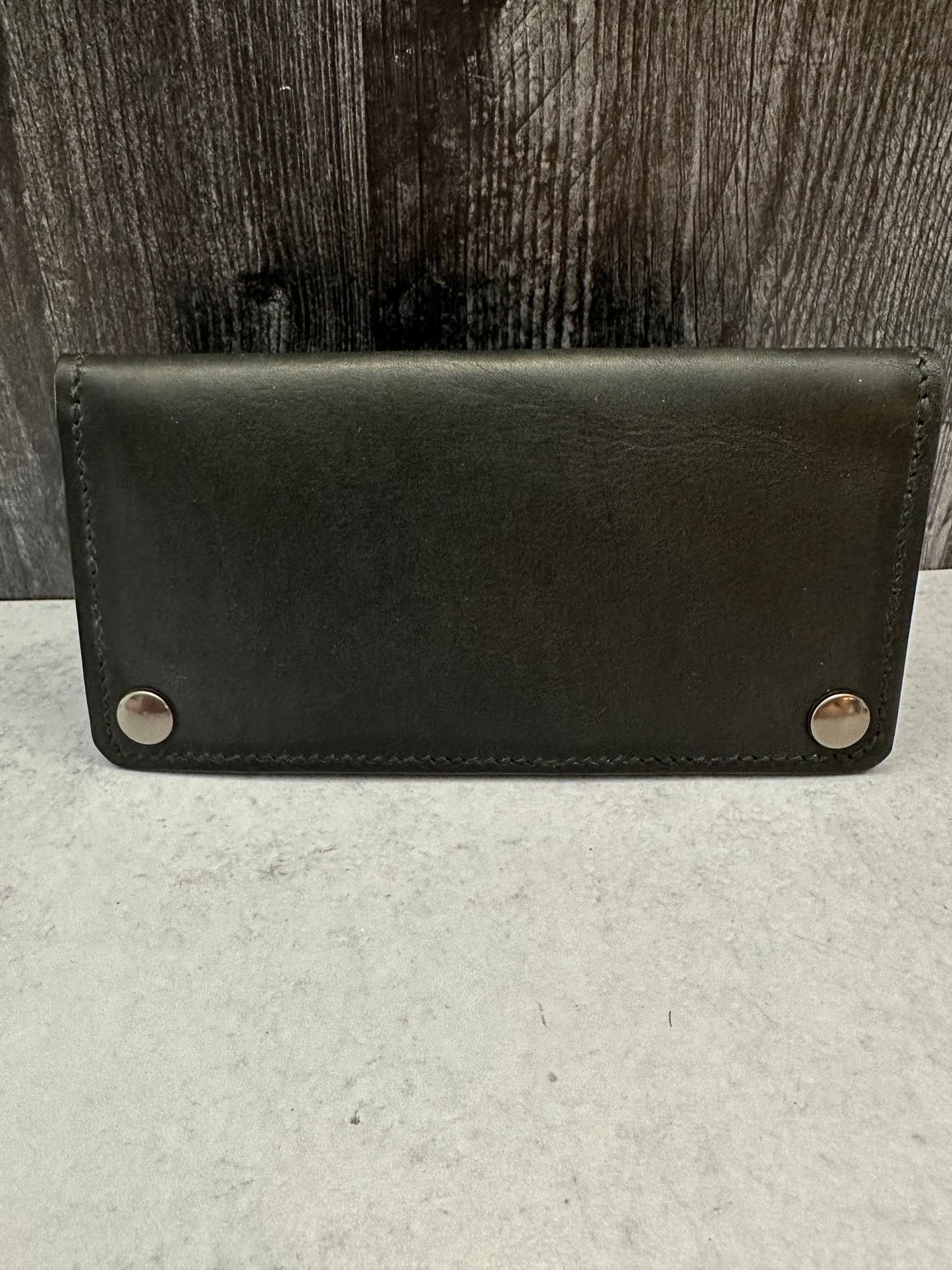 Long Black Slim Wallet/Black Thread