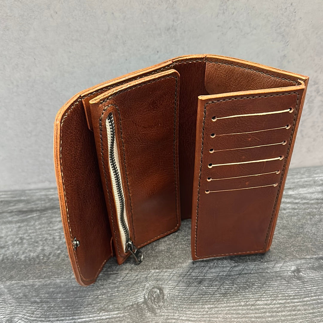 Brown Leather Clutch Wallet