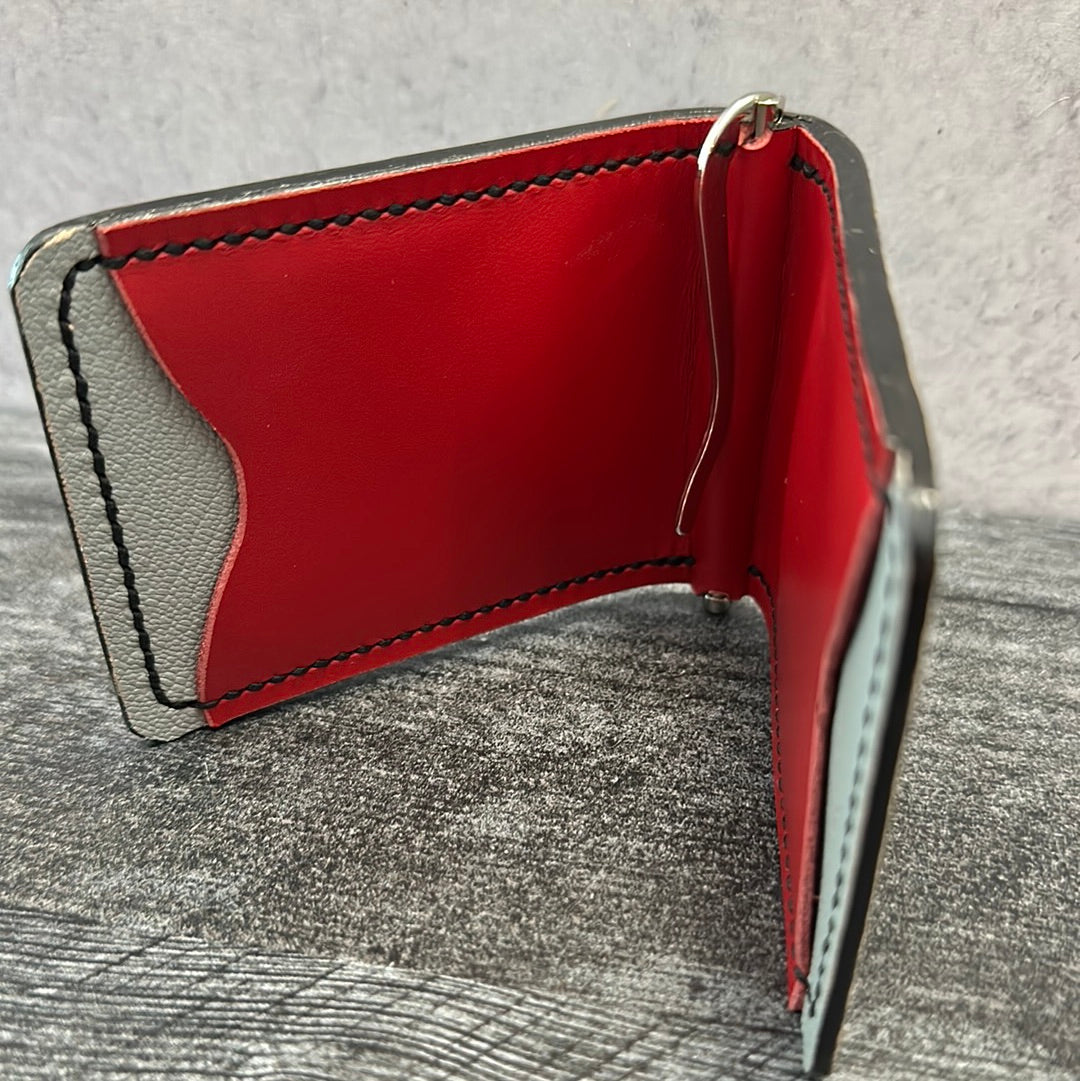 Money Clip Wallet-Red/Gray