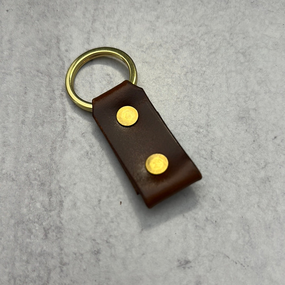 Simple Brown Keychain/Brass