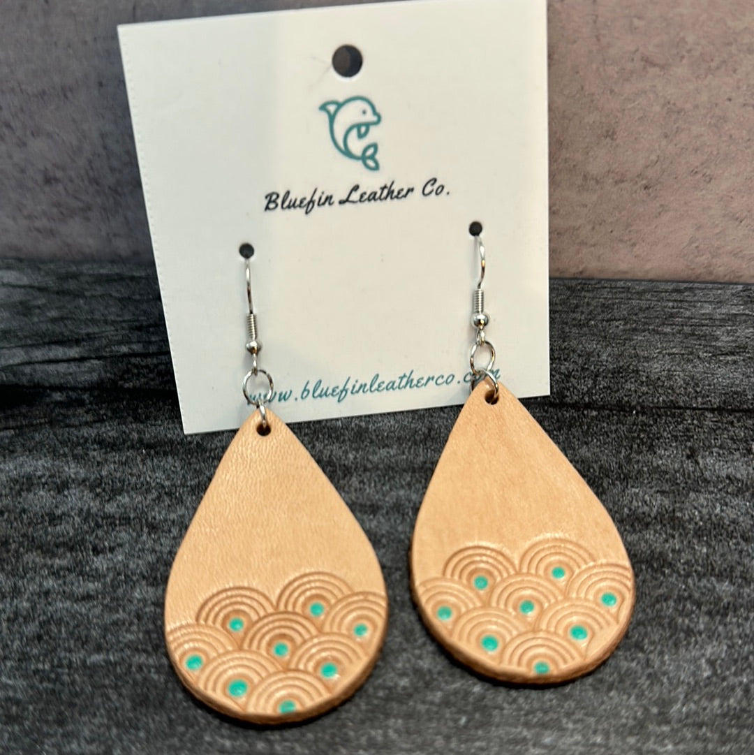 Medium Tooled Leather Earrings